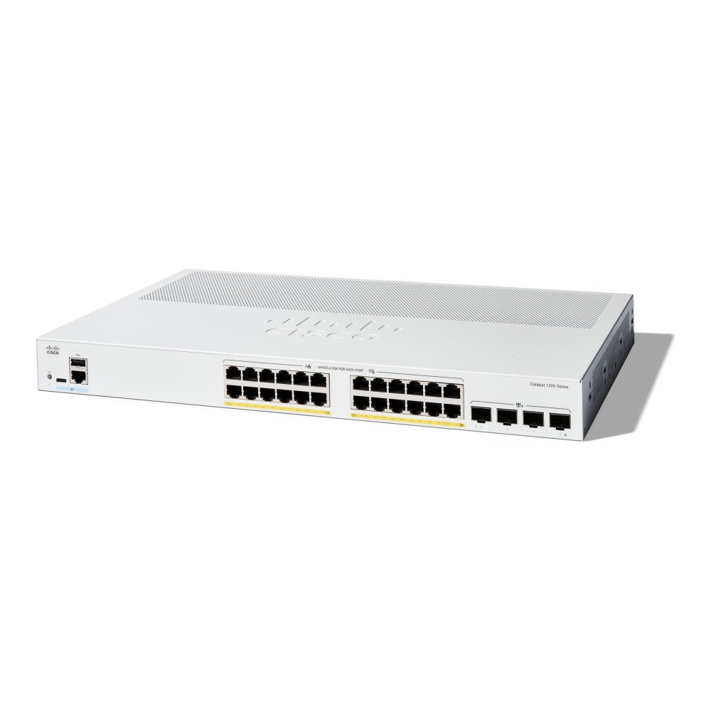 Cisco Systems Cisco Catalyst 1200-24P-4X - switch - 24 portar - smart - rackmonterbar