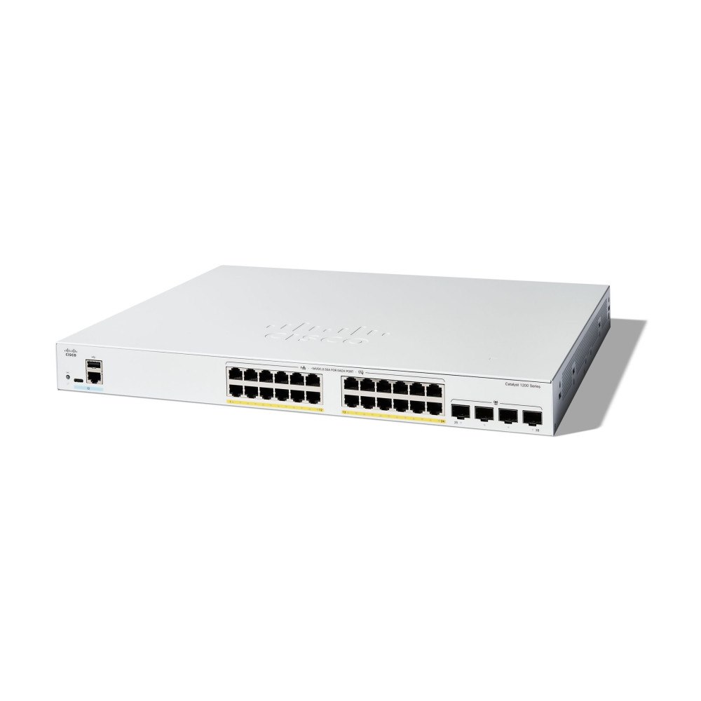 Cisco Systems Cisco Catalyst 1200-24FP-4G - switch - 24 portar - smart - rackmonterbar