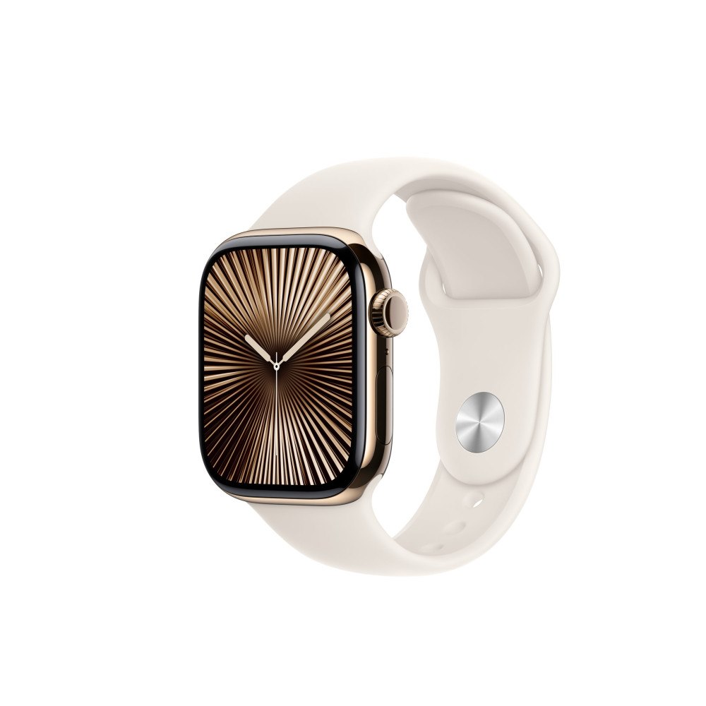 Apple Apple Watch Series 10 (GPS + Cellular) - guld titan - smart klocka med sportband - starlight - 64 GB