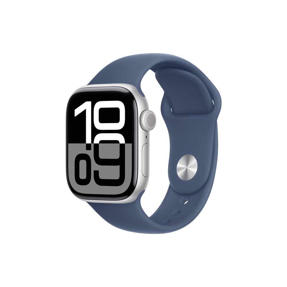 Apple Apple Watch Series 10 (GPS + Cellular) - silveraluminium - smart klocka med sportband - denim - 64 GB