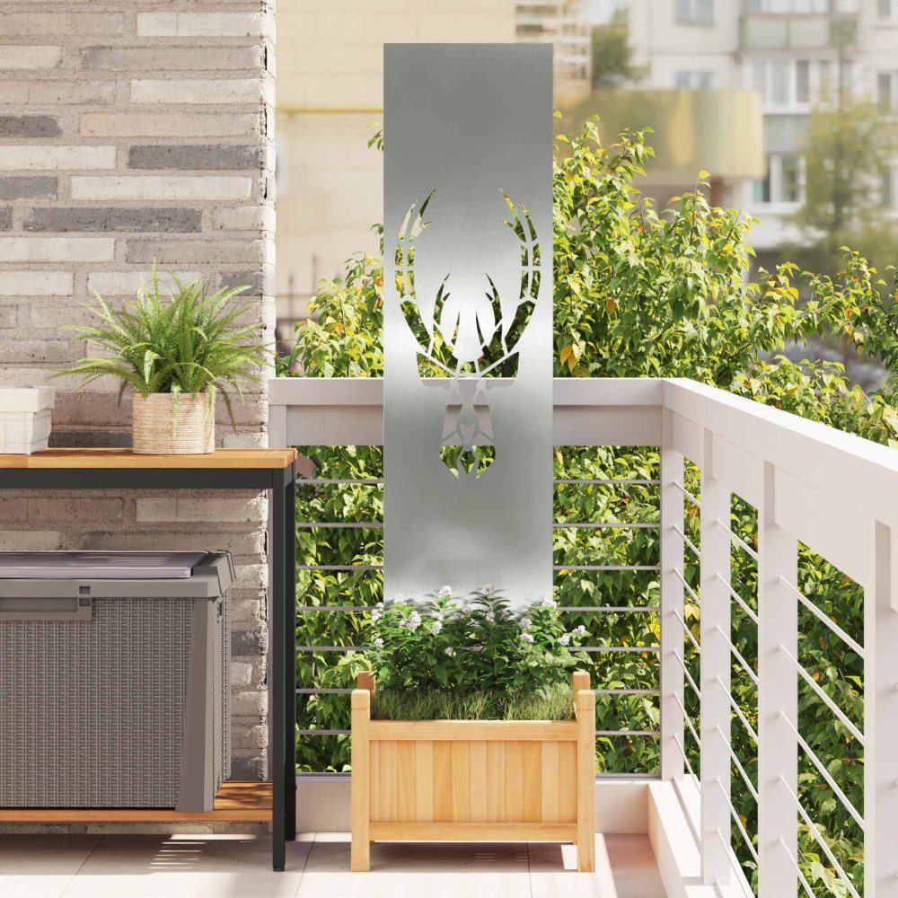 vidaXL Trädgårds integritetsskärm Silver 32 x 140 cm Galvaniserat stål