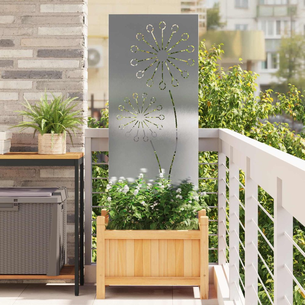 vidaXL Trädgårds integritetsskärm Silver 50 x 140 cm Rostfritt stål