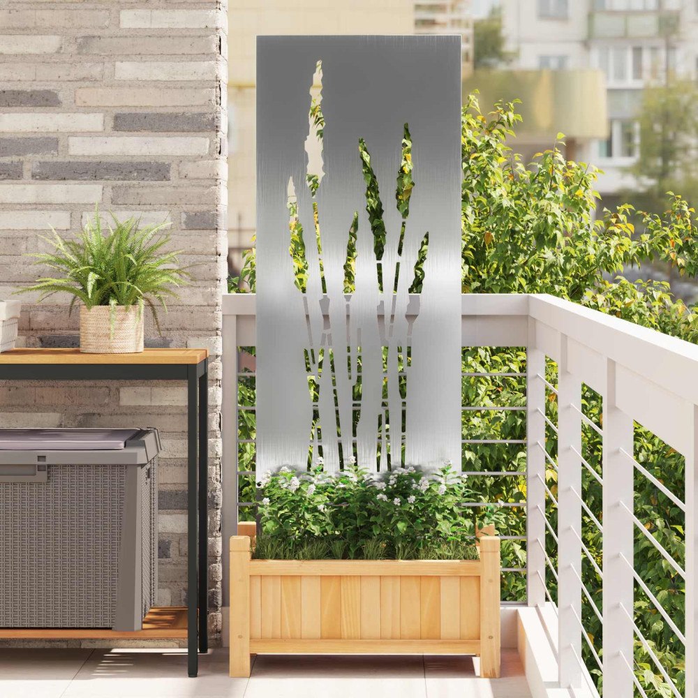 vidaXL Trädgårds integritetsskärm Silver 50 x 140 cm Rostfritt stål