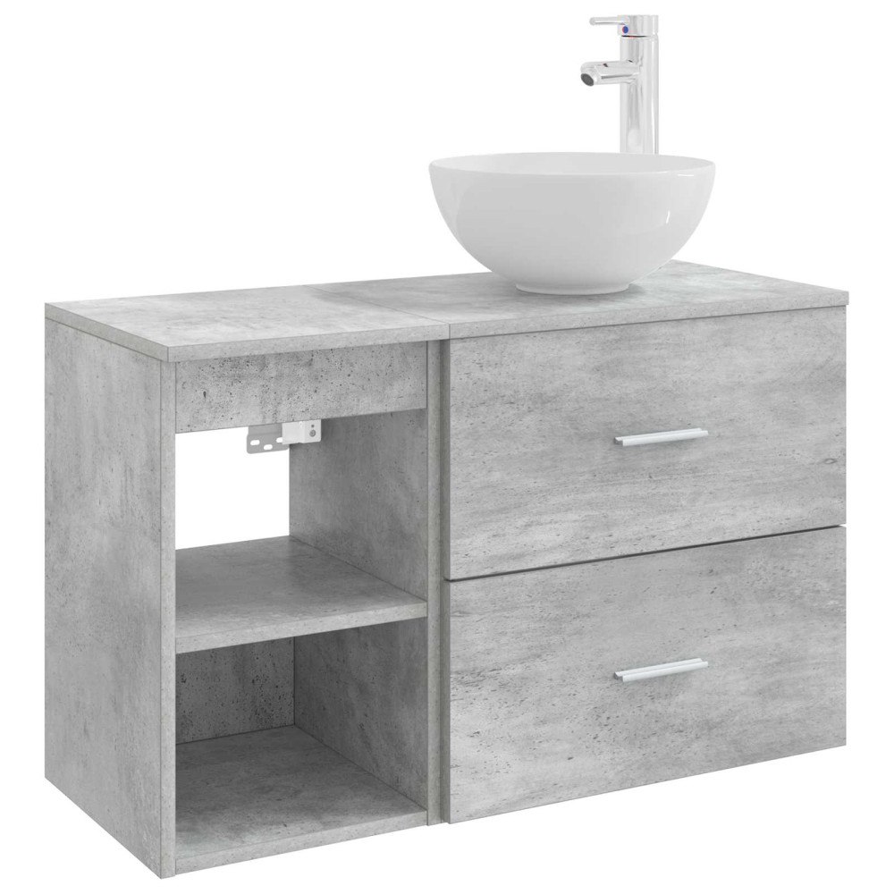 vidaXL Badrumsmöbelset 2 pcs Betonggrå Konstruerat trä
