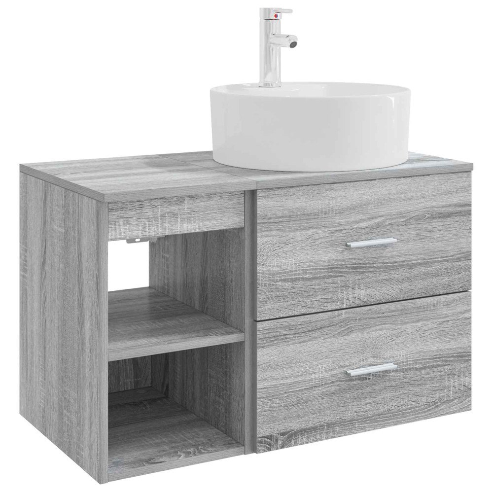 vidaXL Badrumsmöbelset 2 pcs Grå Sonoma Konstruerat trä