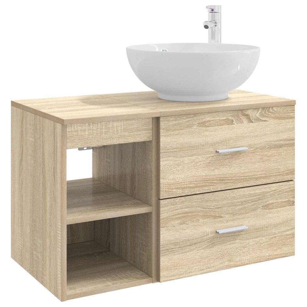 vidaXL Badrumsmöbelset 2 pcs Sonoma-ek Konstruerat trä