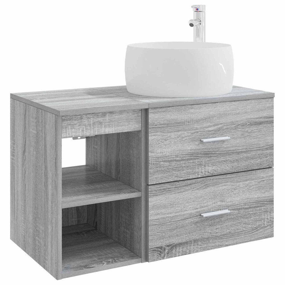vidaXL Badrumsmöbelset 2 pcs Grå Sonoma Konstruerat trä