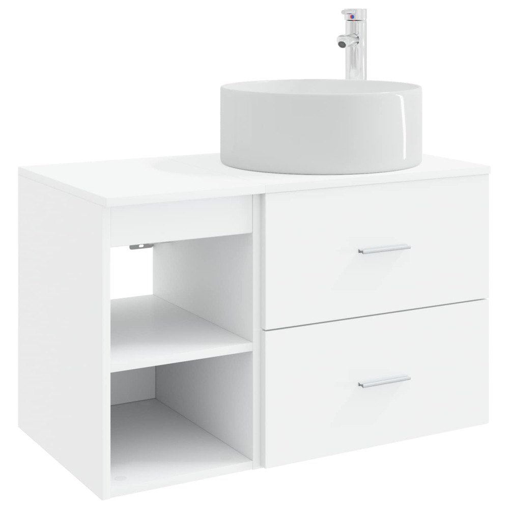 vidaXL Badrumsmöbelset 2 pcs Vit Konstruerat trä