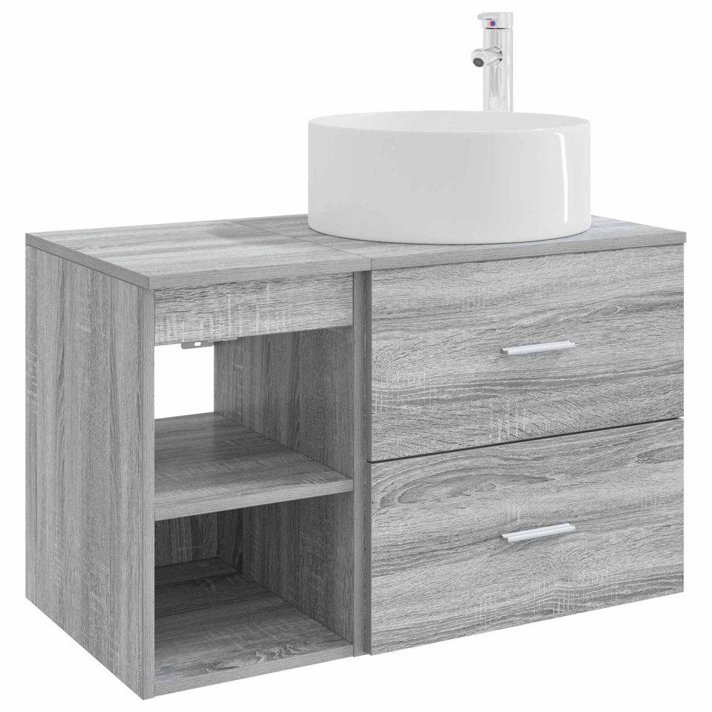 vidaXL Badrumsmöbelset 2 pcs Grå Sonoma Konstruerat trä