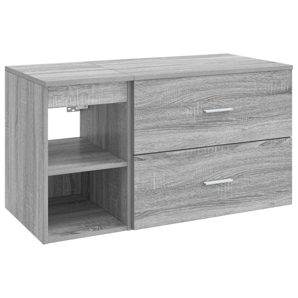 vidaXL Badrumsmöbelset 2 pcs Grå Sonoma Konstruerat trä