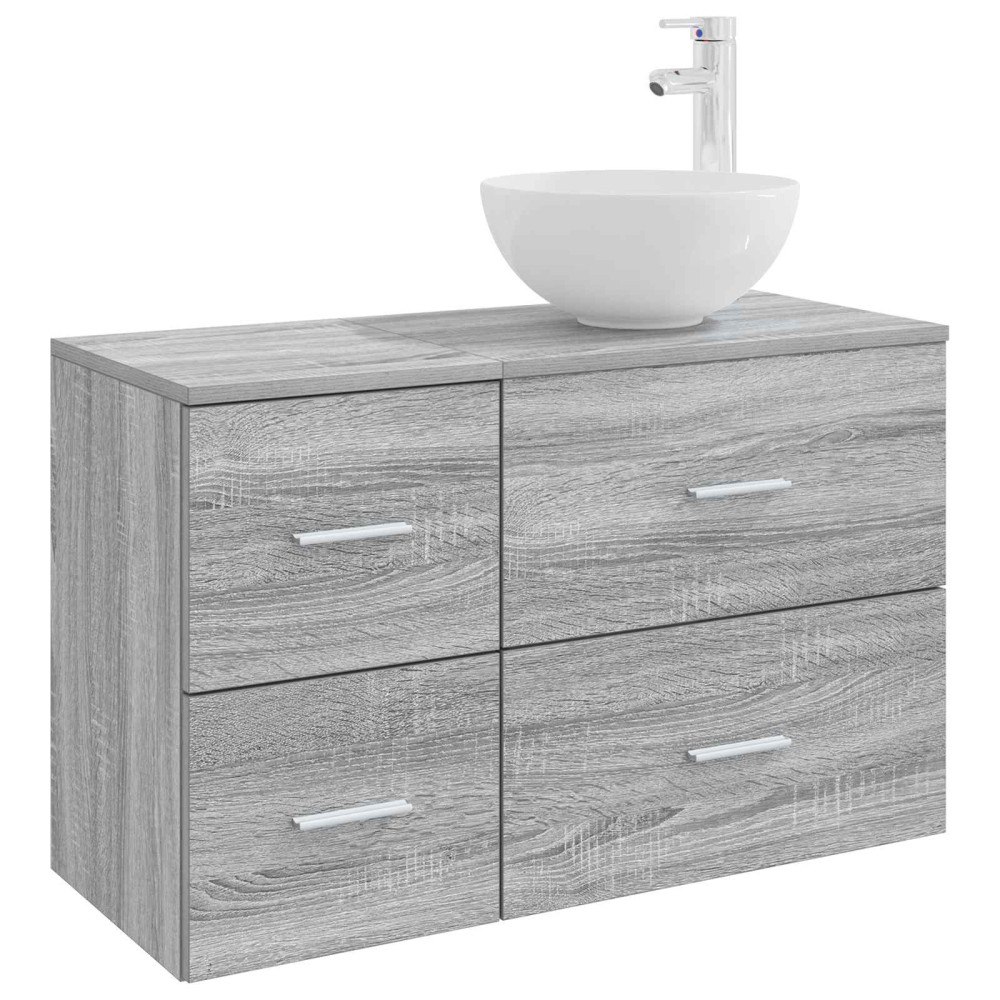 vidaXL Badrumsmöbelset 2 pcs Grå Sonoma Konstruerat trä