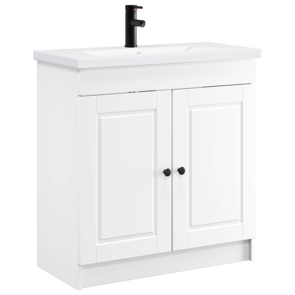 vidaXL Badrumsmöbelset Vit 56 x 37,5 x 81 cm Konstruerat trä