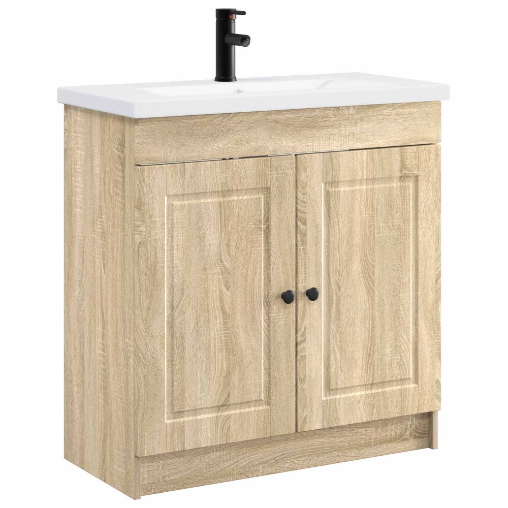 vidaXL Badrumsmöbelset Sonoma-ek 56 x 37,5 x 81 cm Konstruerat trä