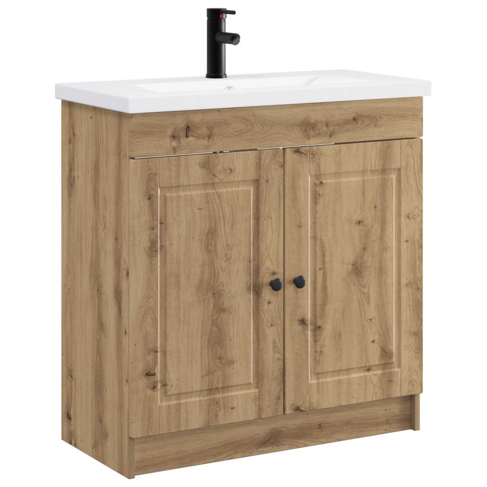 vidaXL Badrumsmöbelset Artisan-ek 78,5 x 37,5 x 81 cm Konstruerat trä