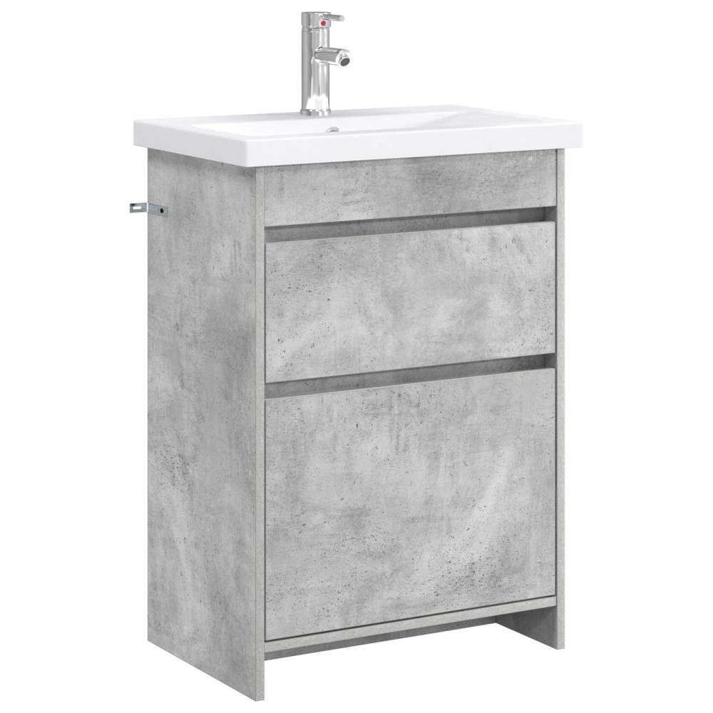 vidaXL Badrumsmöbelset Betonggrå 61 x 40 x 84,5 cm Konstruerat trä