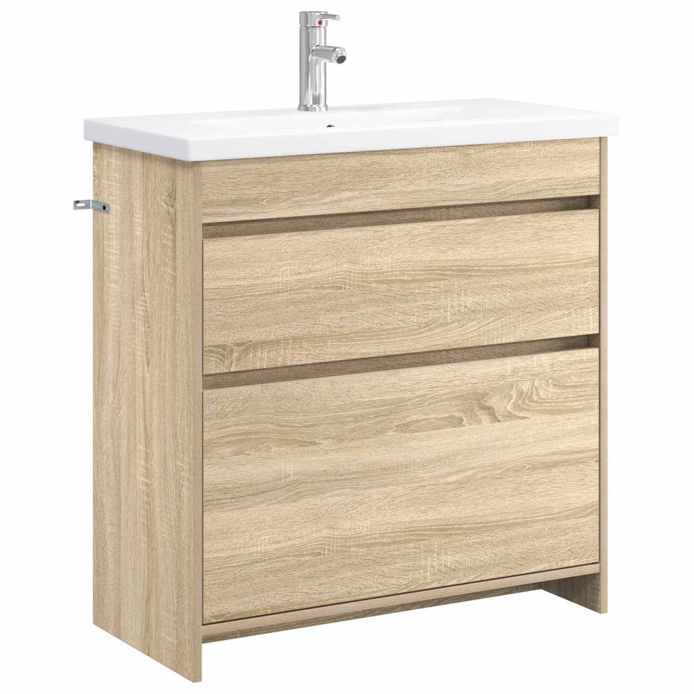vidaXL Badrumsmöbelset Sonoma-ek 81 x 40 x 84,5 cm Konstruerat trä