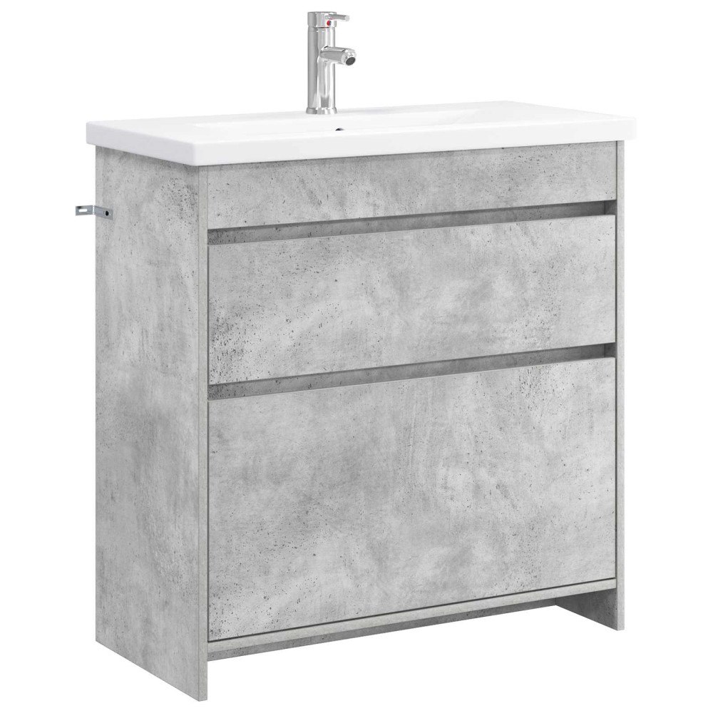 vidaXL Badrumsmöbelset Betonggrå 81 x 40 x 84,5 cm Konstruerat trä