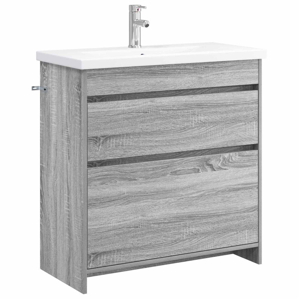 vidaXL Badrumsmöbelset Grå Sonoma 81 x 40 x 84,5 cm Konstruerat trä
