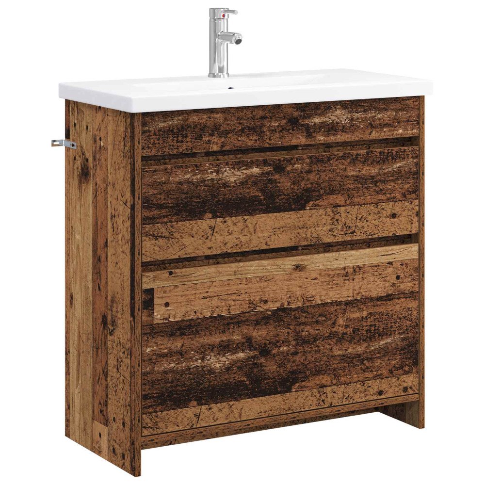 vidaXL Badrumsmöbelset Gammalt trä 81 x 40 x 84,5 cm Konstruerat trä