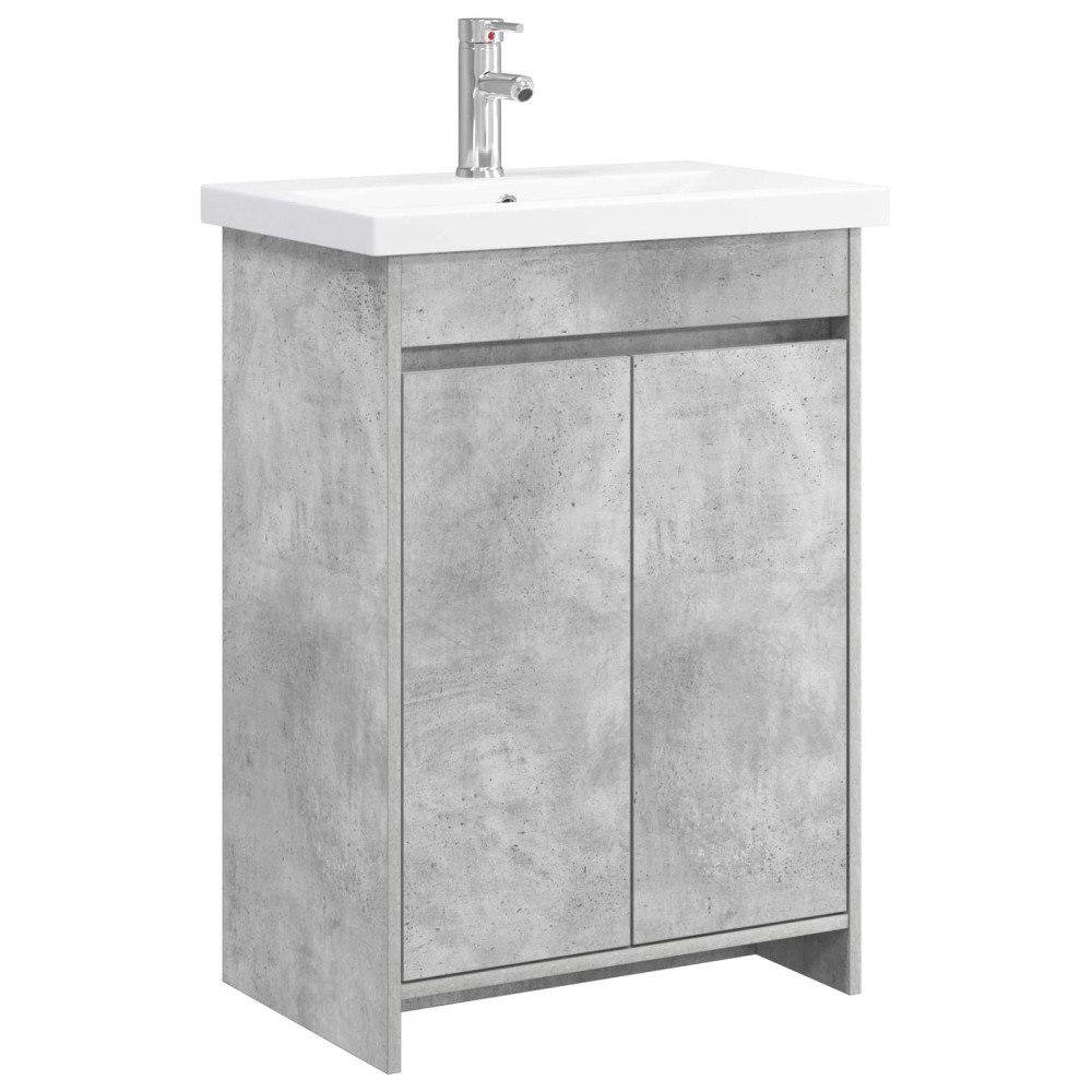 vidaXL Badrumsmöbelset Betonggrå 61 x 40 x 84,5 cm Konstruerat trä