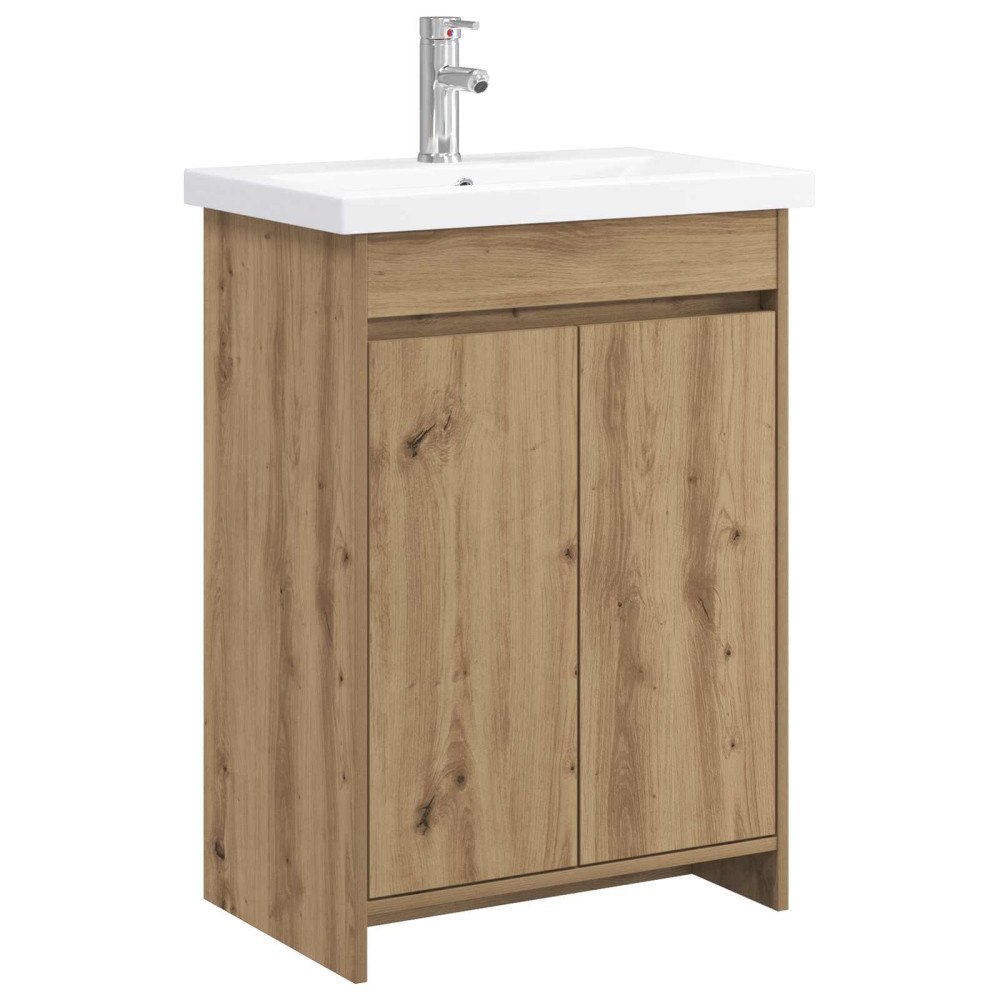 vidaXL Badrumsmöbelset Artisan-ek 81 x 40 x 84,5 cm Konstruerat trä