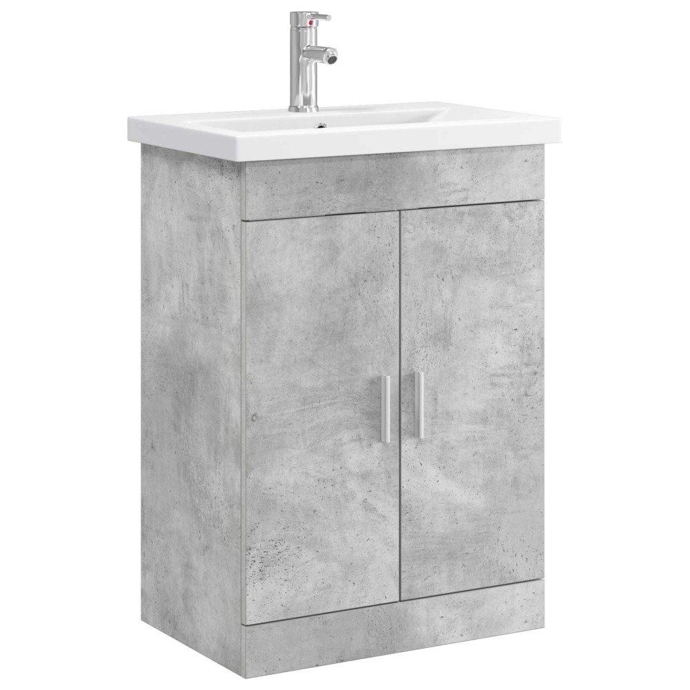 vidaXL Badrumsmöbelset Betonggrå 61 x 40 x 84,5 cm Konstruerat trä