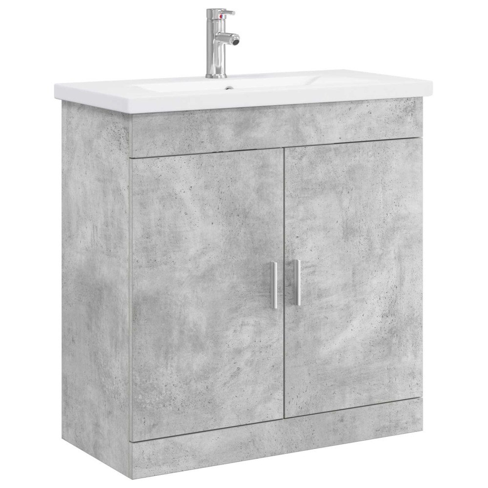 vidaXL Badrumsmöbelset Betonggrå 81 x 40 x 84,5 cm Konstruerat trä