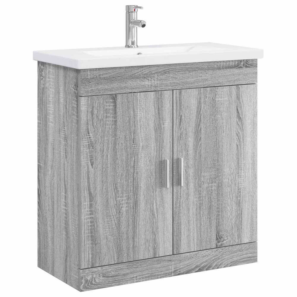 vidaXL Badrumsmöbelset Grå Sonoma 81 x 40 x 84,5 cm Konstruerat trä