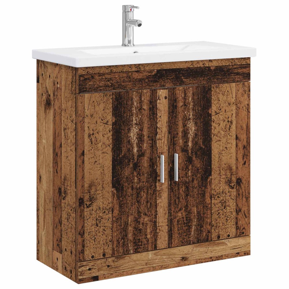 vidaXL Badrumsmöbelset Gammalt trä 81 x 40 x 84,5 cm Konstruerat trä