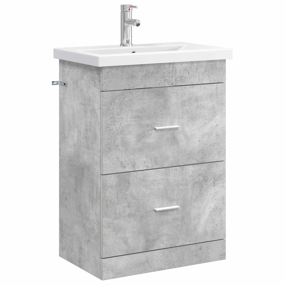 vidaXL Badrumsmöbelset Betonggrå 61 x 40 x 84,5 cm Konstruerat trä