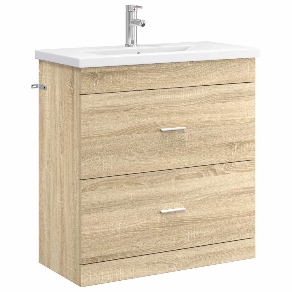 vidaXL Badrumsmöbelset Sonoma-ek 81 x 40 x 84,5 cm Konstruerat trä