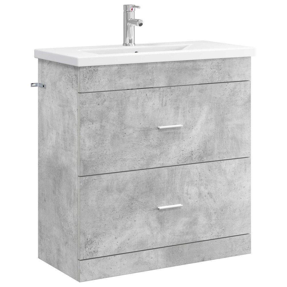vidaXL Badrumsmöbelset Betonggrå 81 x 40 x 84,5 cm Konstruerat trä