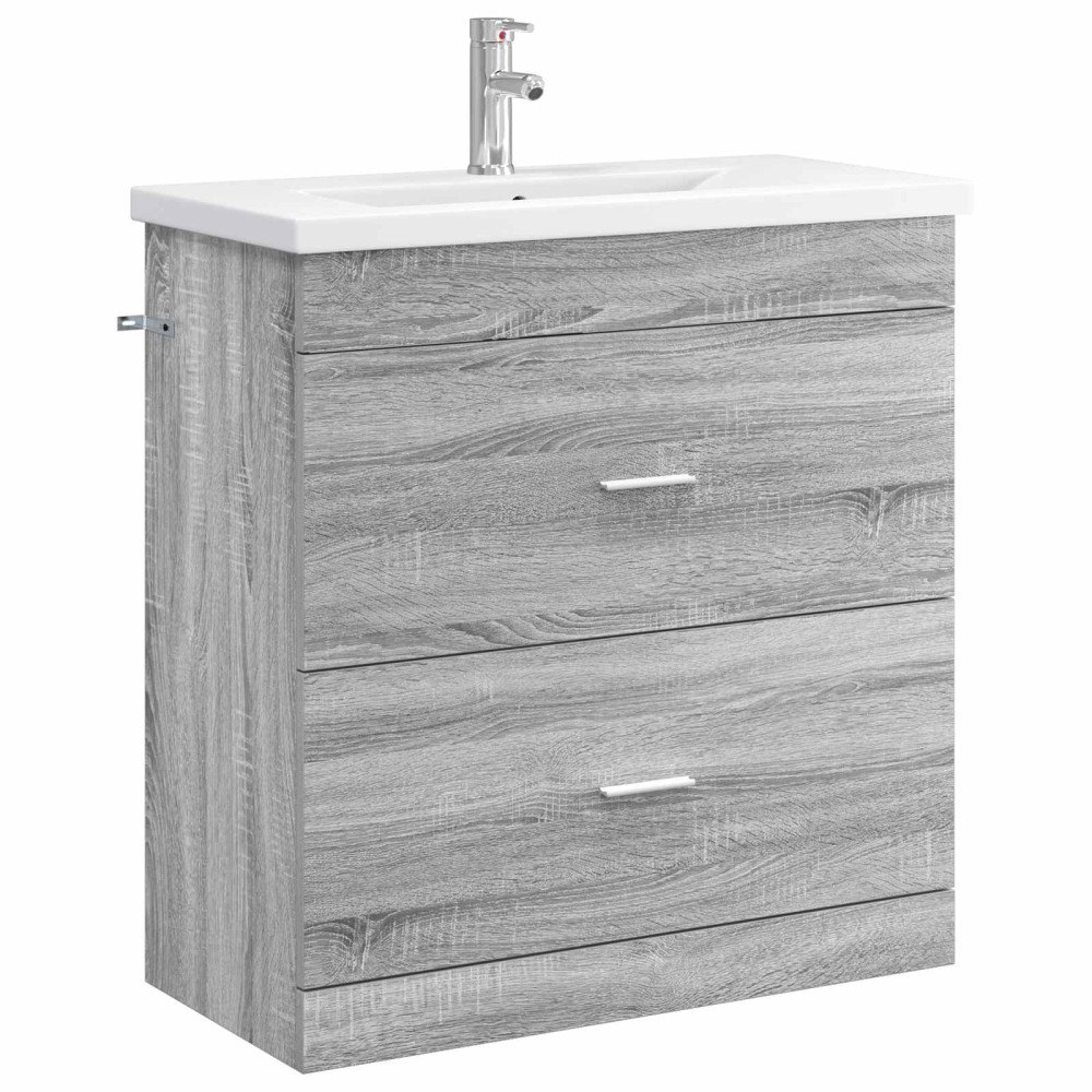 vidaXL Badrumsmöbelset Grå Sonoma 81 x 40 x 84,5 cm Konstruerat trä