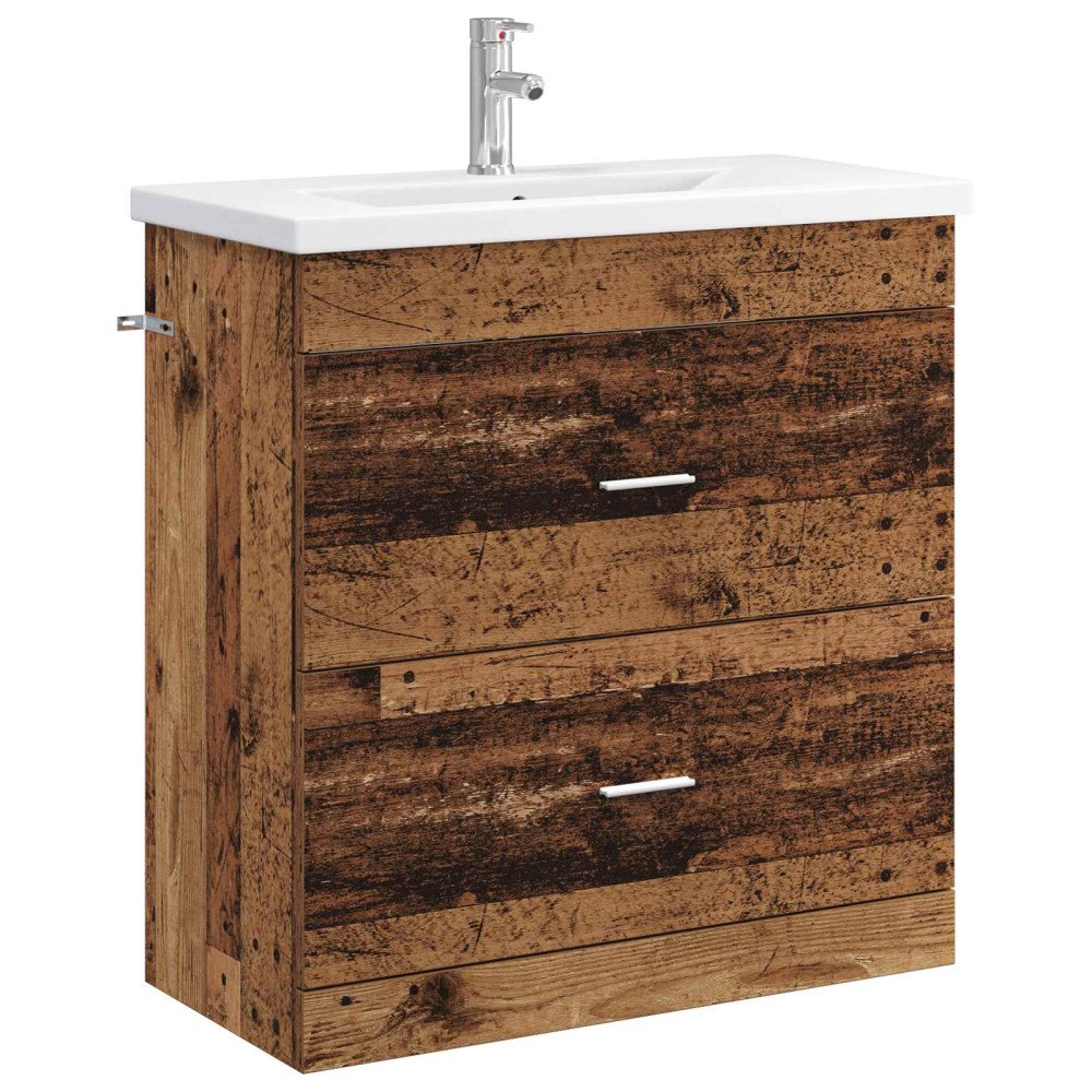 vidaXL Badrumsmöbelset Gammalt trä 81 x 40 x 84,5 cm Konstruerat trä