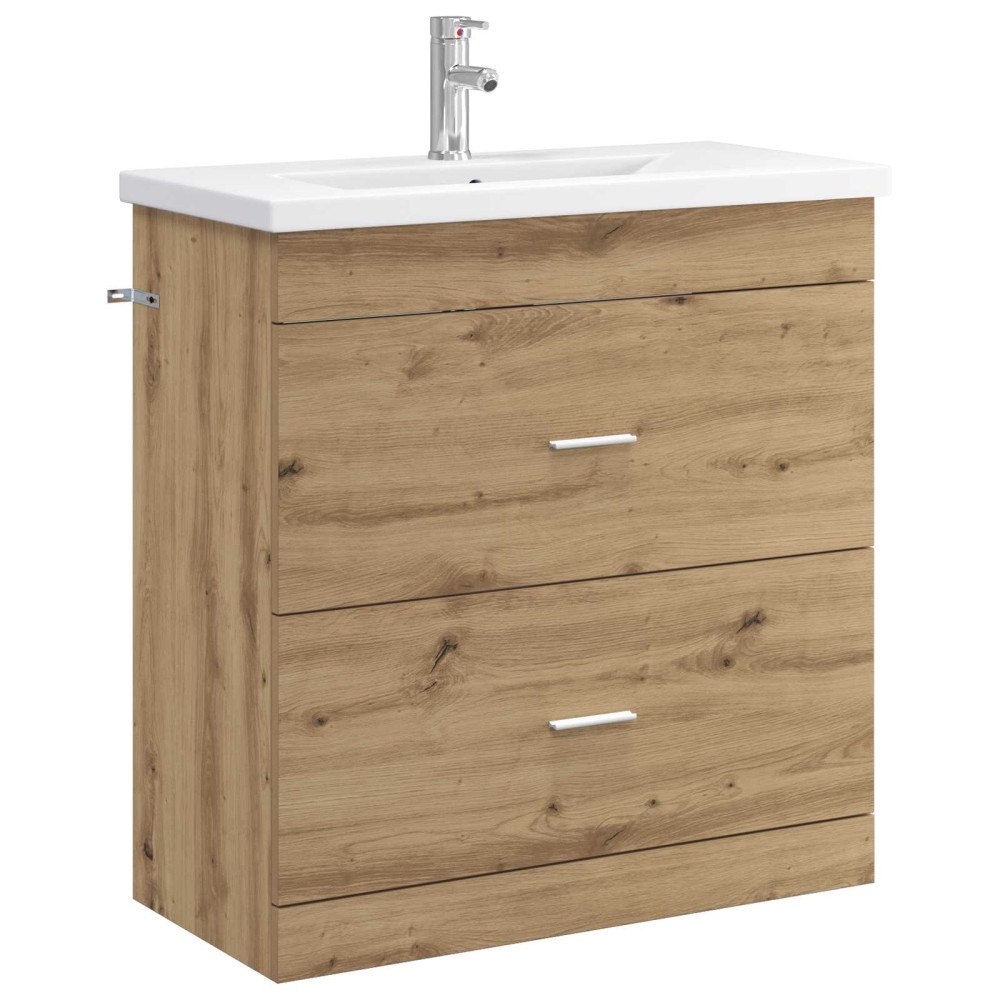 vidaXL Badrumsmöbelset Artisan-ek 81 x 40 x 84,5 cm Konstruerat trä