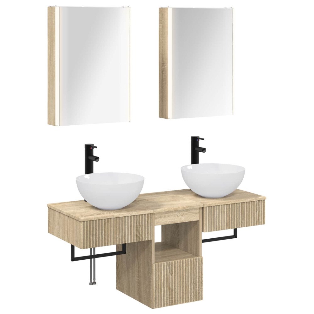 vidaXL Badrumsskåpsset 5 pcs Sonoma-ek 43 x 11,5 x 60,5 cm