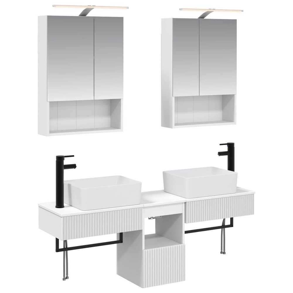 vidaXL Badrumsskåpsset 5 pcs Vit 50 x 14,5 x 70 cm Konstruerat trä
