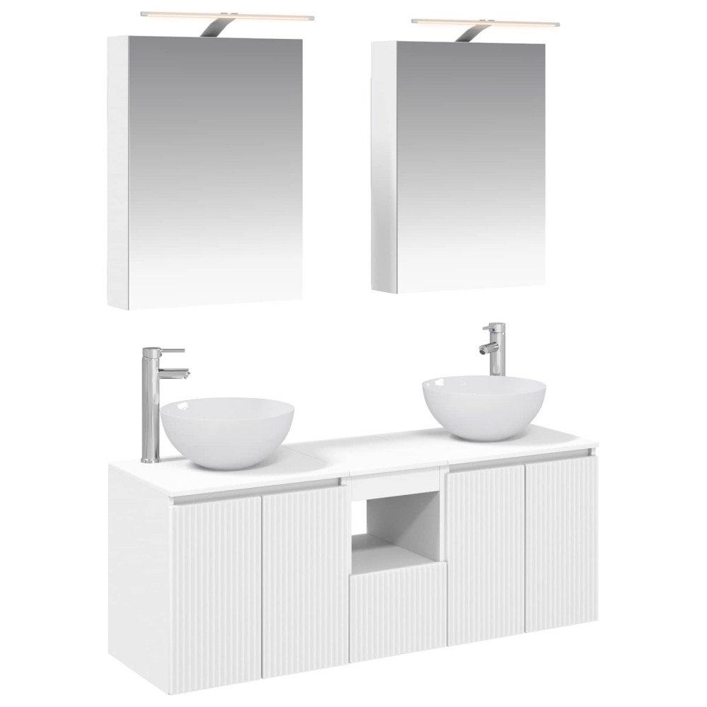 vidaXL Badrumsskåpsset 5 pcs Vit 50 x 14,5 x 70 cm Konstruerat trä