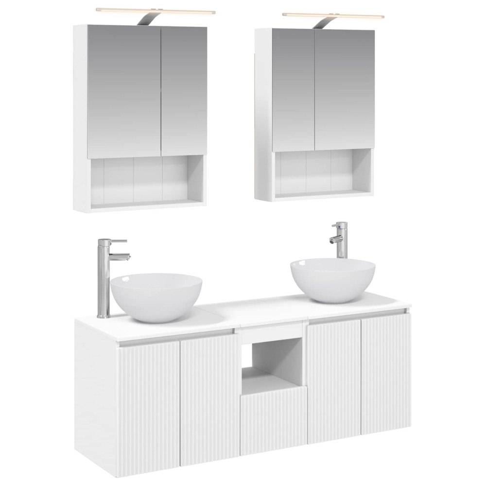 vidaXL Badrumsskåpsset 5 pcs Vit 50 x 14,5 x 70 cm Konstruerat trä