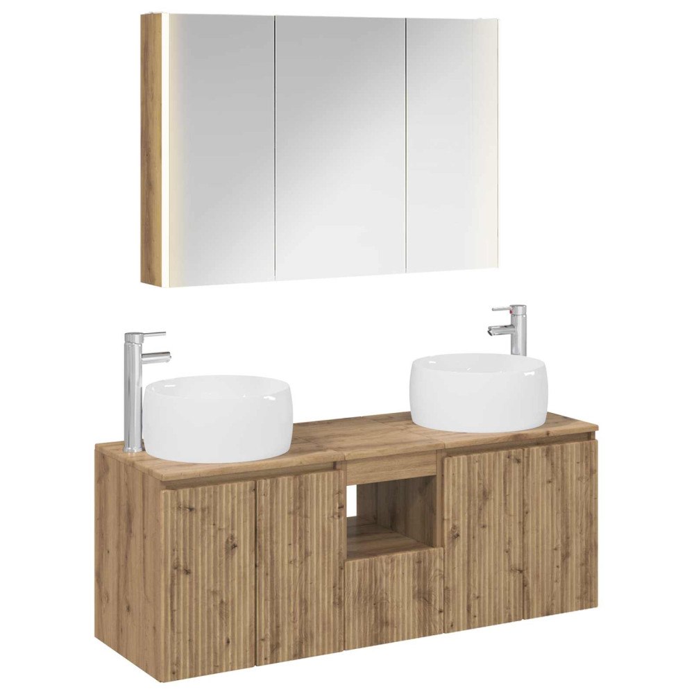vidaXL Badrumsskåpsset 4 pcs Artisan-ek Konstruerat trä
