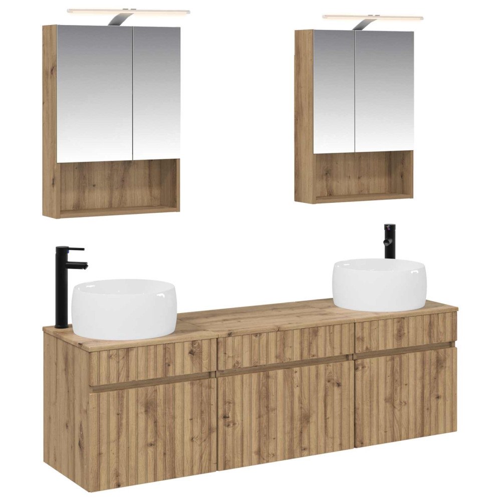 vidaXL Badrumsskåpsset 5 pcs Artisan-ek 50 x 14,5 x 70 cm