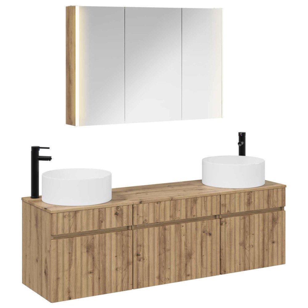 vidaXL Badrumsskåpsset 4 pcs Artisan-ek Konstruerat trä