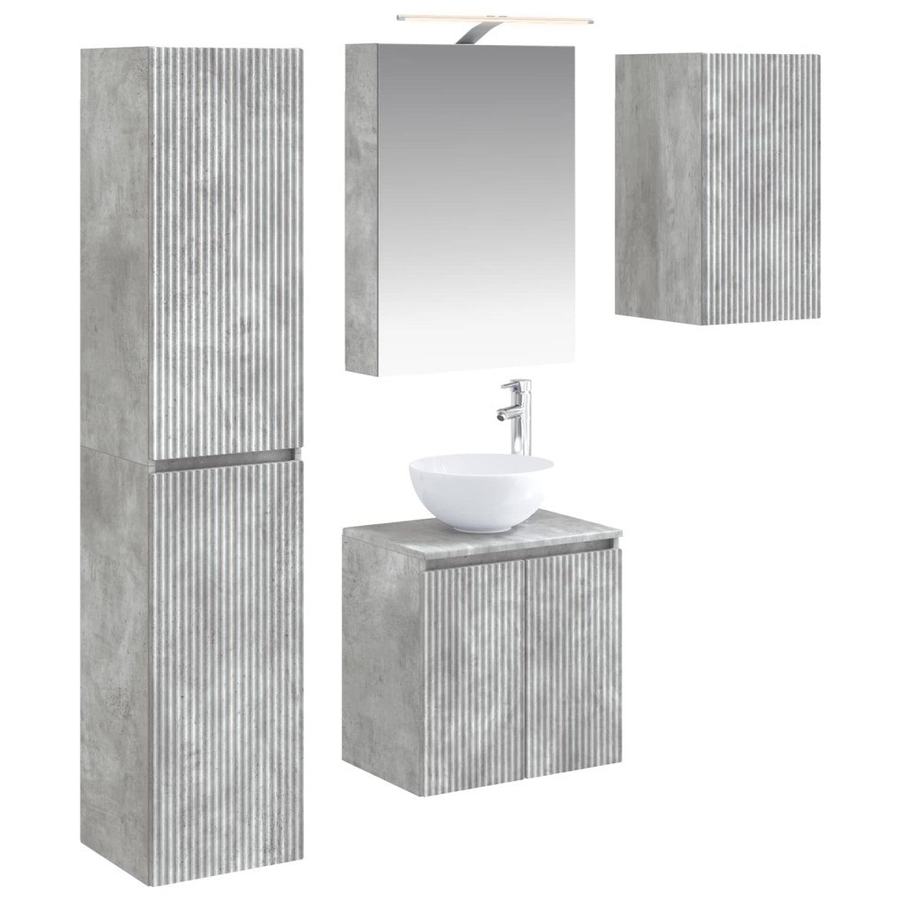 vidaXL Badrumsskåpsset 5 pcs Betonggrå 50 x 14,5 x 70 cm