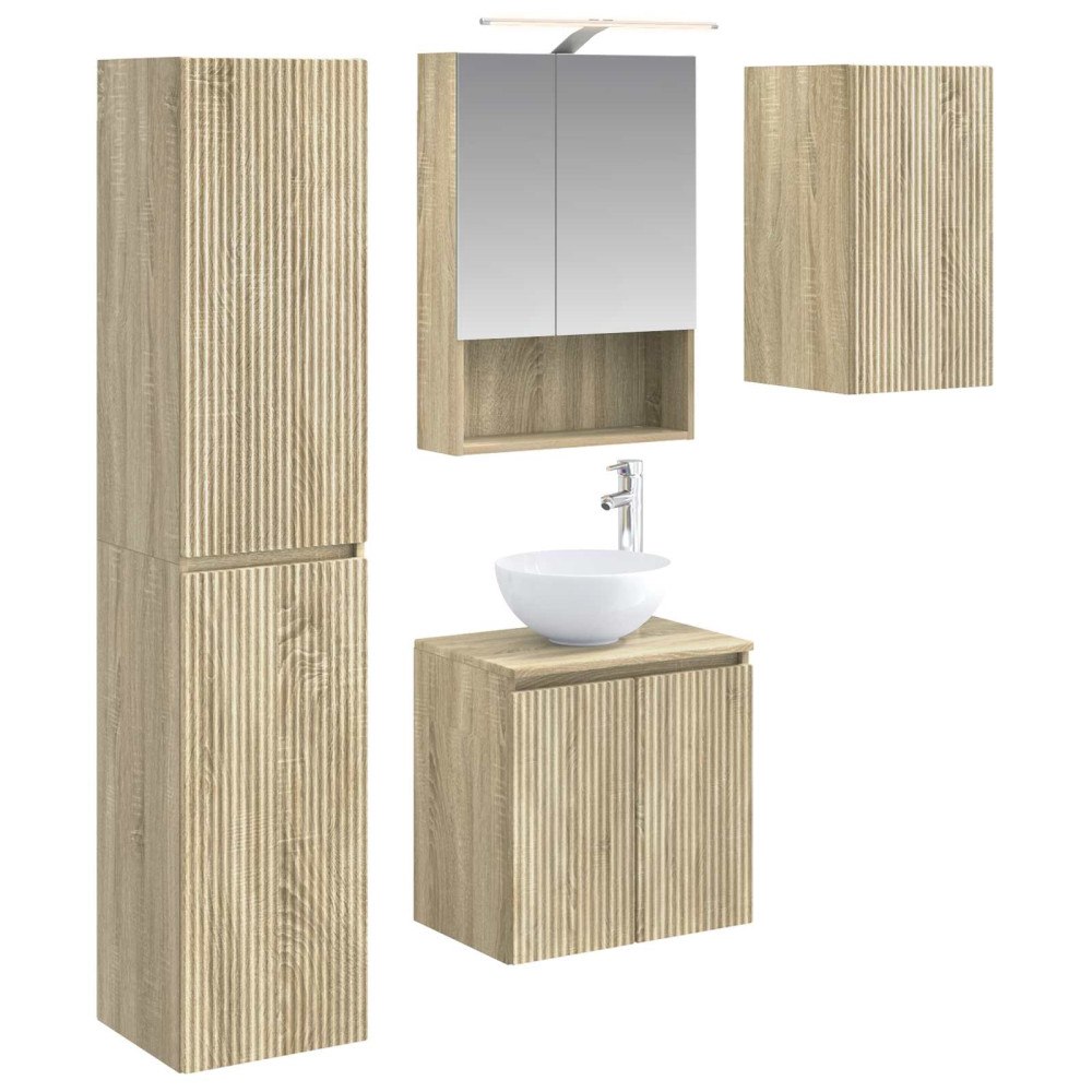 vidaXL Badrumsskåpsset 5 pcs Sonoma-ek 50 x 14,5 x 70 cm