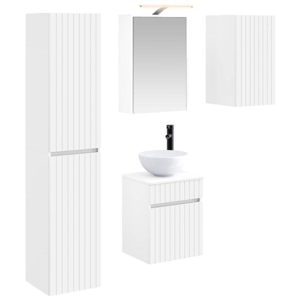 vidaXL Badrumsskåpsset 5 pcs Vit 43 x 16 x 62,5 cm Konstruerat trä