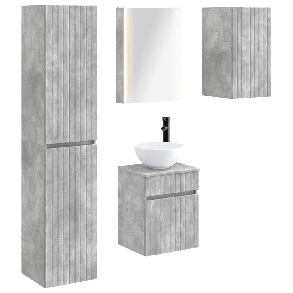 vidaXL Badrumsskåpsset 5 pcs Betonggrå 43 x 11,5 x 60,5 cm