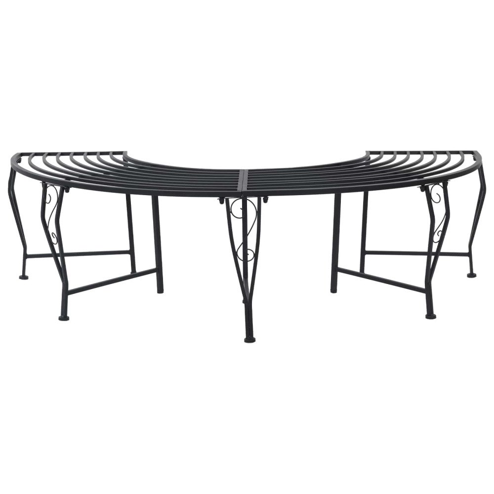 vidaXL Trädbänk 4-Antal sittplatser 160 x 80 x 44 cm Stål Svart