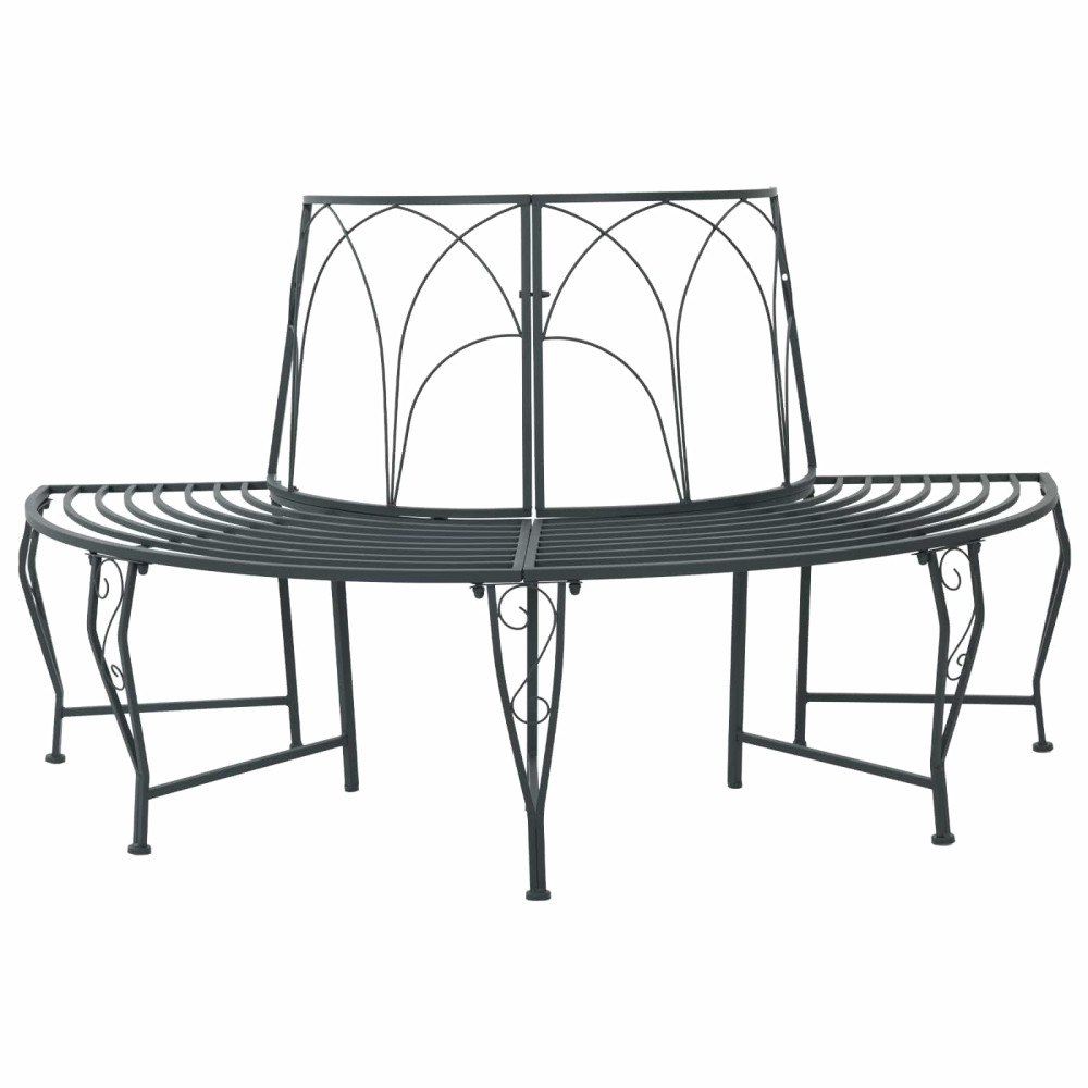 vidaXL Trädbänk 4-Antal sittplatser 160 x 80 x 89 cm Stål Silvergrå