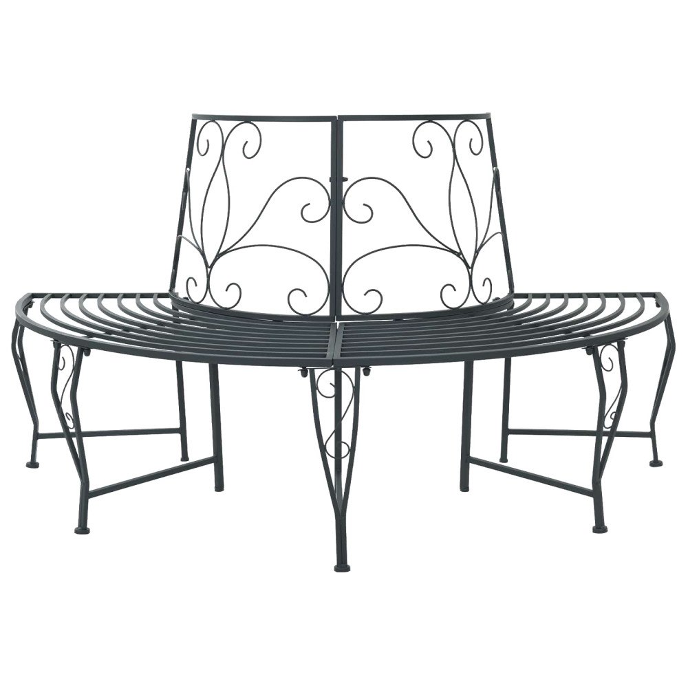 vidaXL Trädbänk 4-Antal sittplatser 160 x 80 x 89 cm Stål Silvergrå