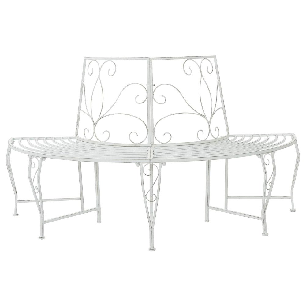 vidaXL Trädbänk 4-Antal sittplatser 160 x 80 x 89 cm Stål Antik vit